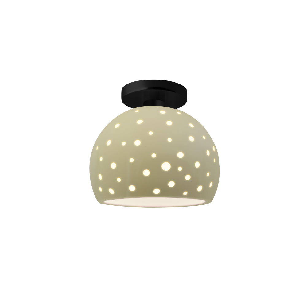 Perforated Small Globe LED Semi-Flush