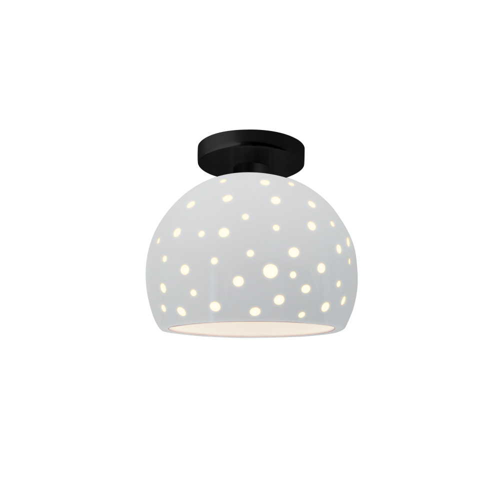 Perforated Small Globe LED Semi-Flush