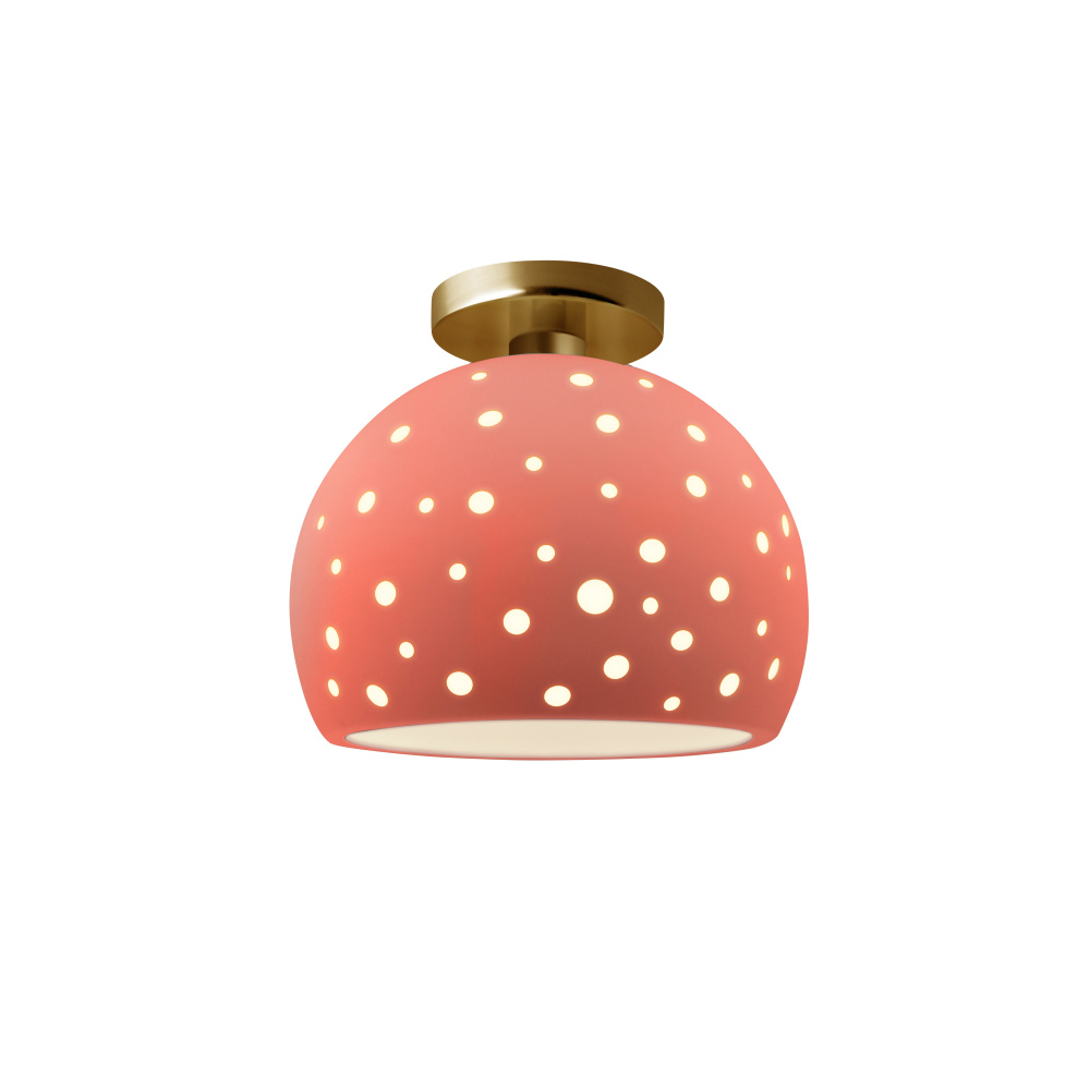 Perforated Medium Globe LED Semi-Flush