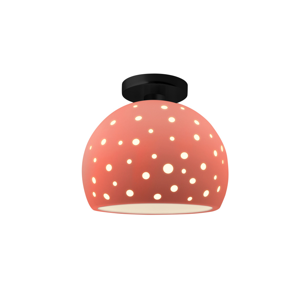 Perforated Medium Globe LED Semi-Flush