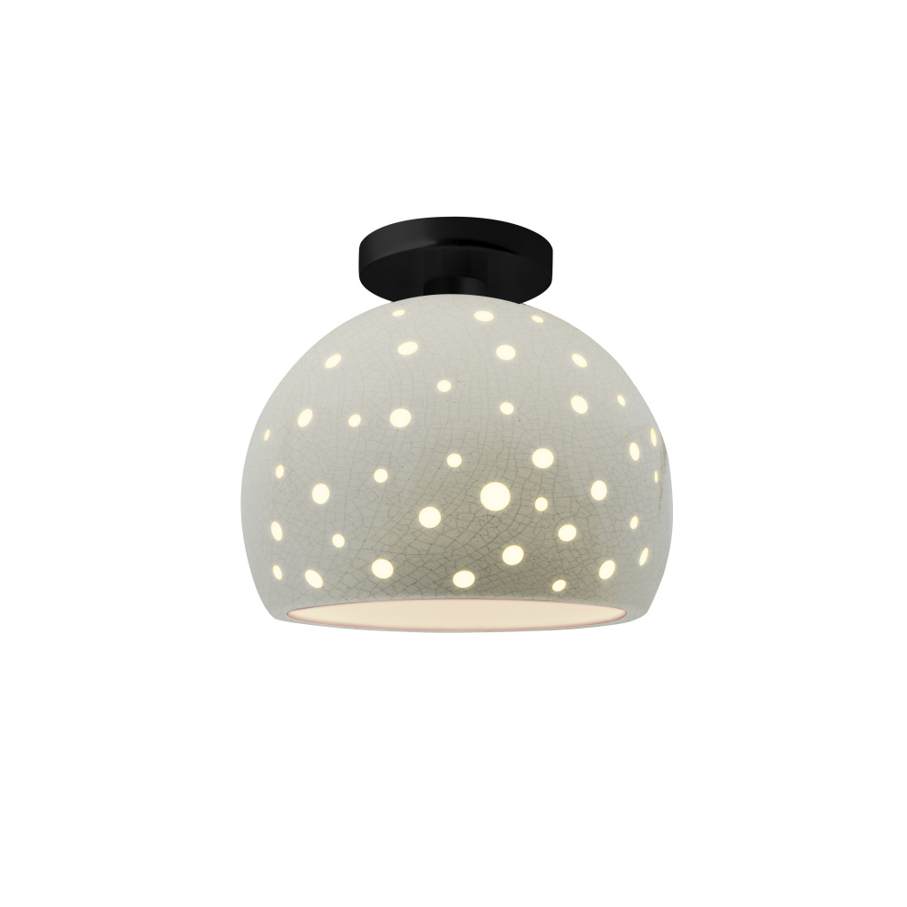 Perforated Medium Globe LED Semi-Flush