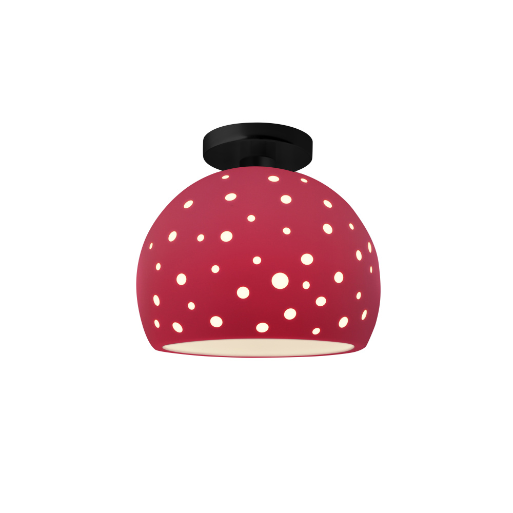 Perforated Medium Globe LED Semi-Flush