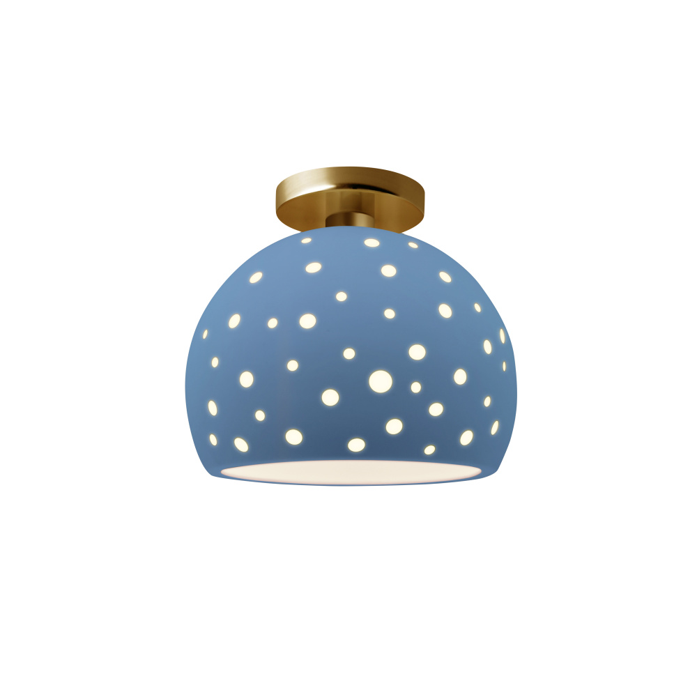 Perforated Medium Globe LED Semi-Flush