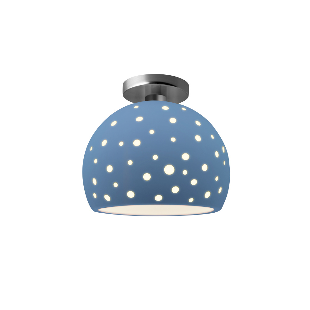 Perforated Medium Globe LED Semi-Flush