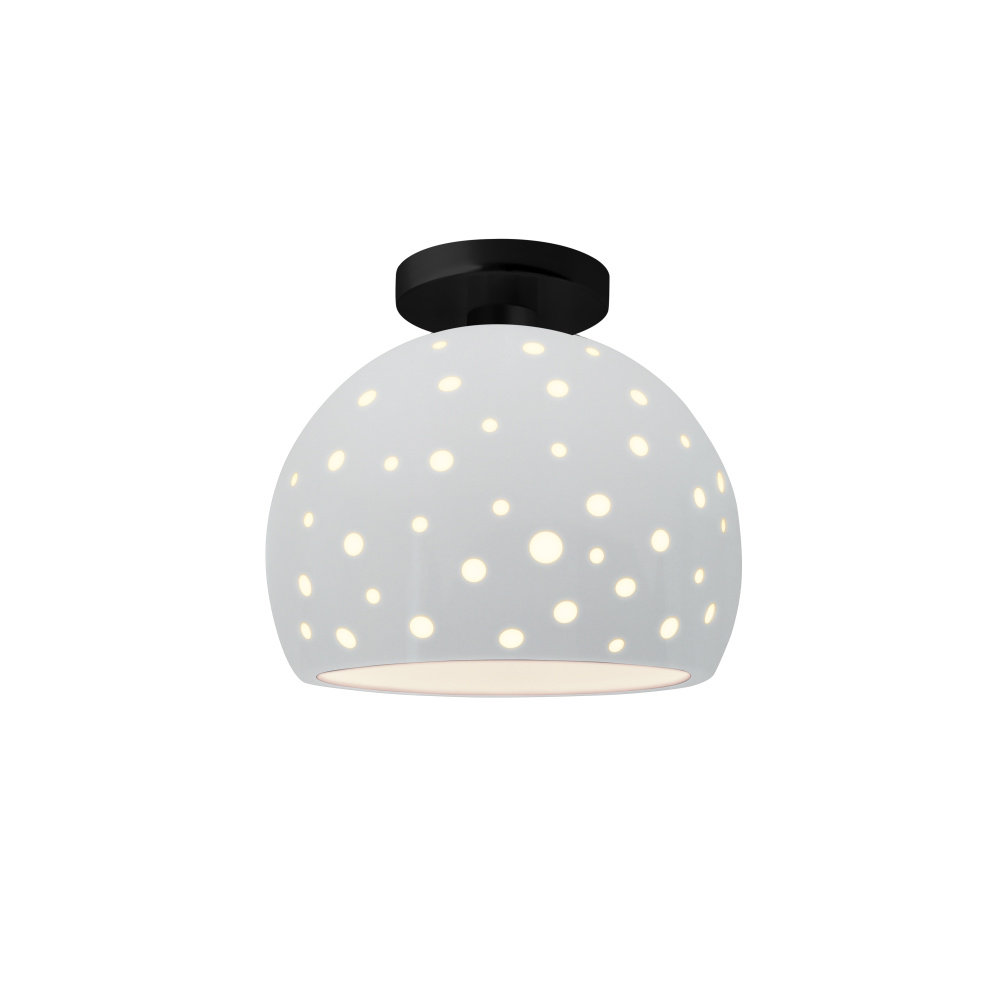 Perforated Medium Globe LED Semi-Flush