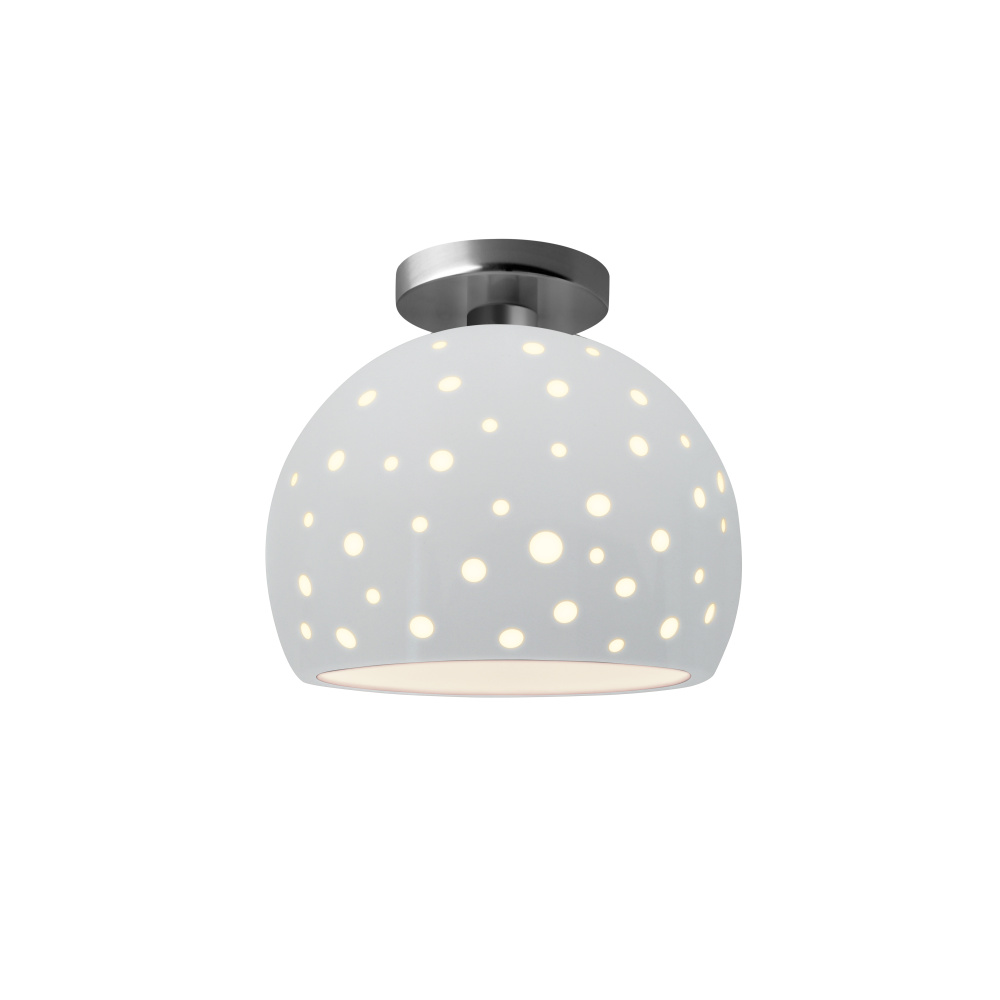 Perforated Medium Globe LED Semi-Flush