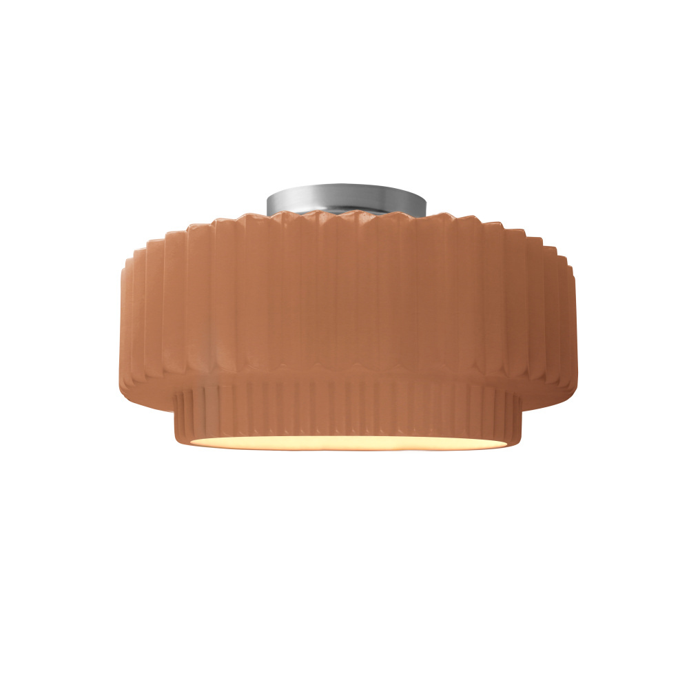 Small Tier Pleated Semi-Flush