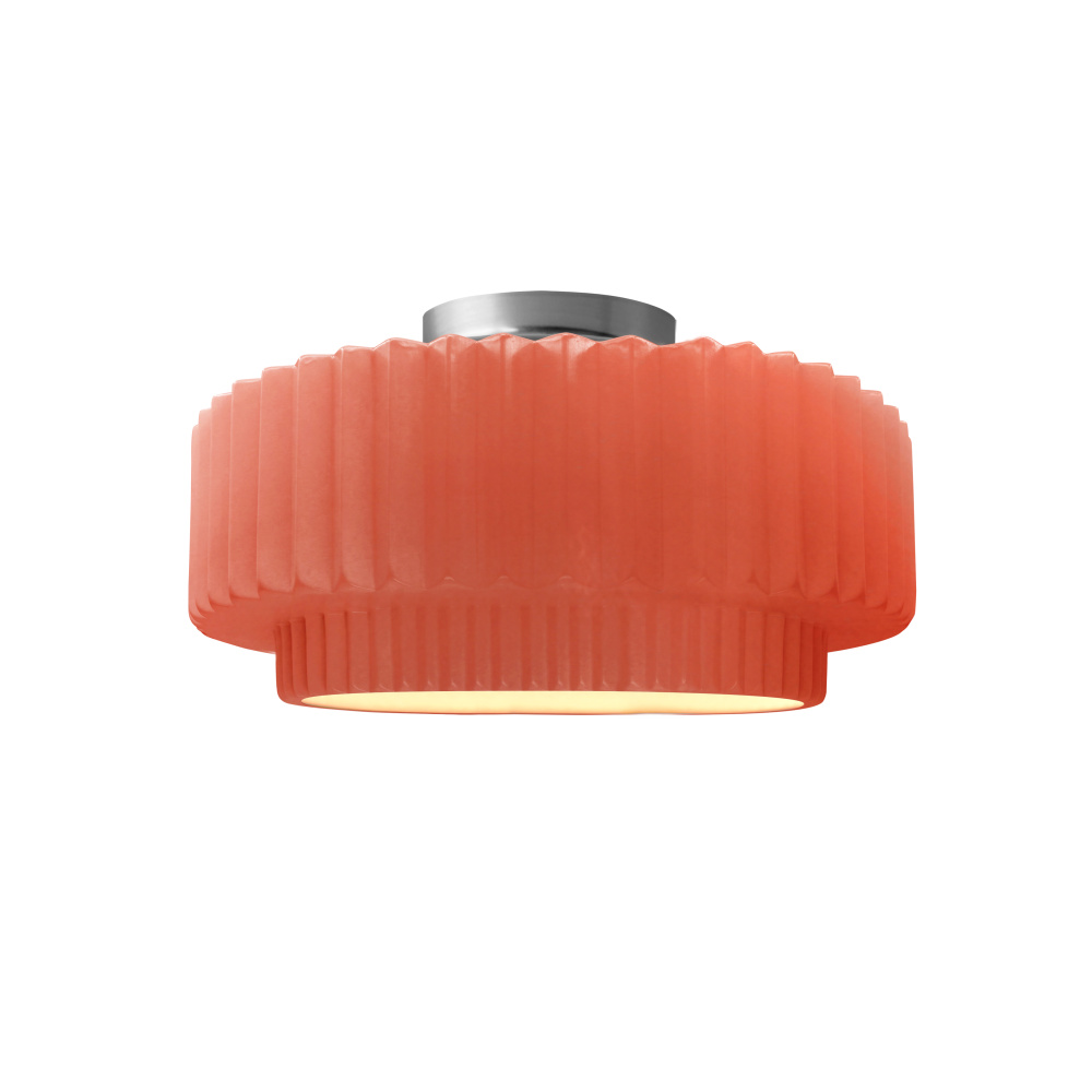Small Tier Pleated Semi-Flush
