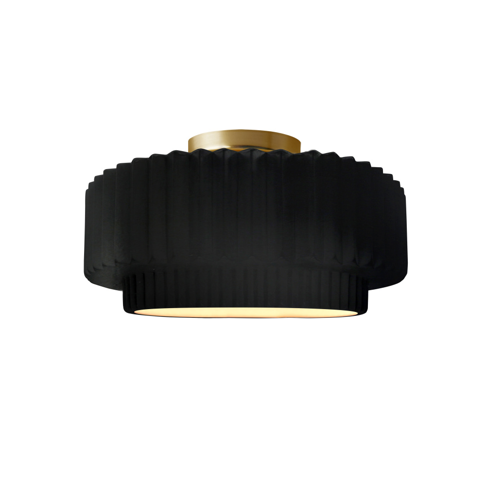 Small Tier Pleated LED Semi-Flush