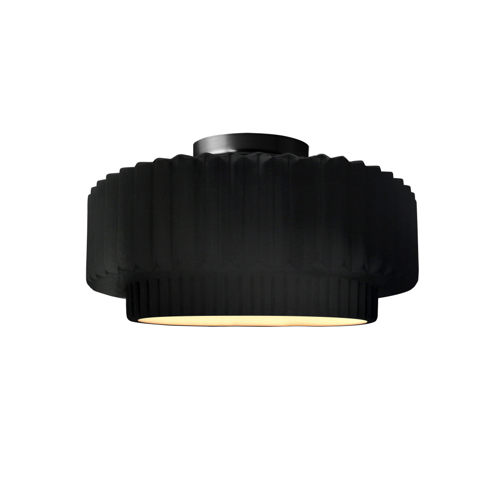 Small Tier Pleated LED Semi-Flush