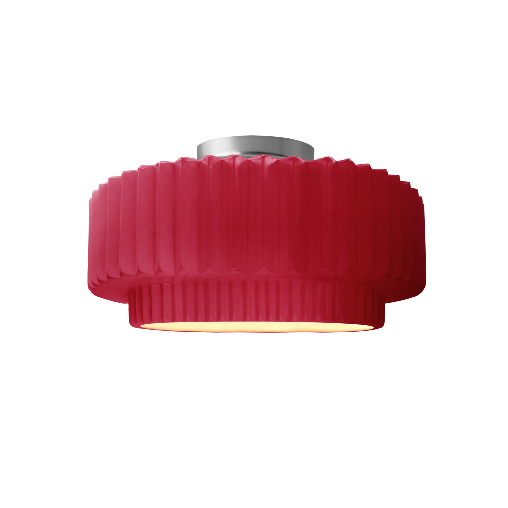 Small Tier Pleated Semi-Flush