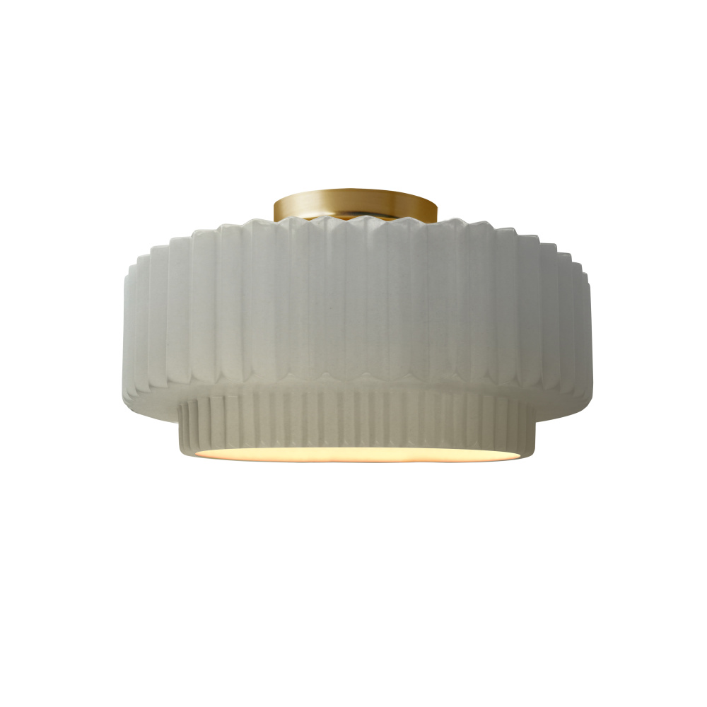 Small Tier Pleated LED Semi-Flush