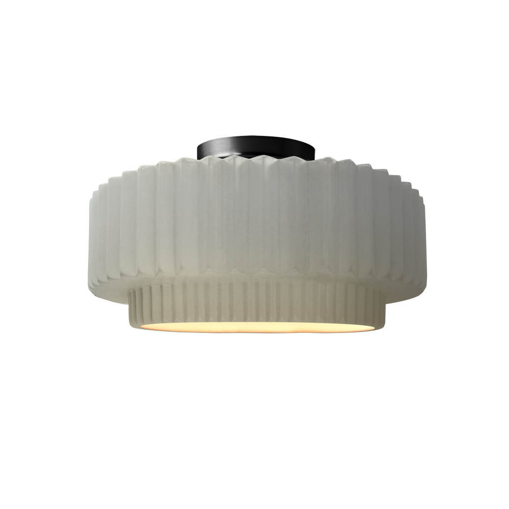 Small Tier Pleated LED Semi-Flush