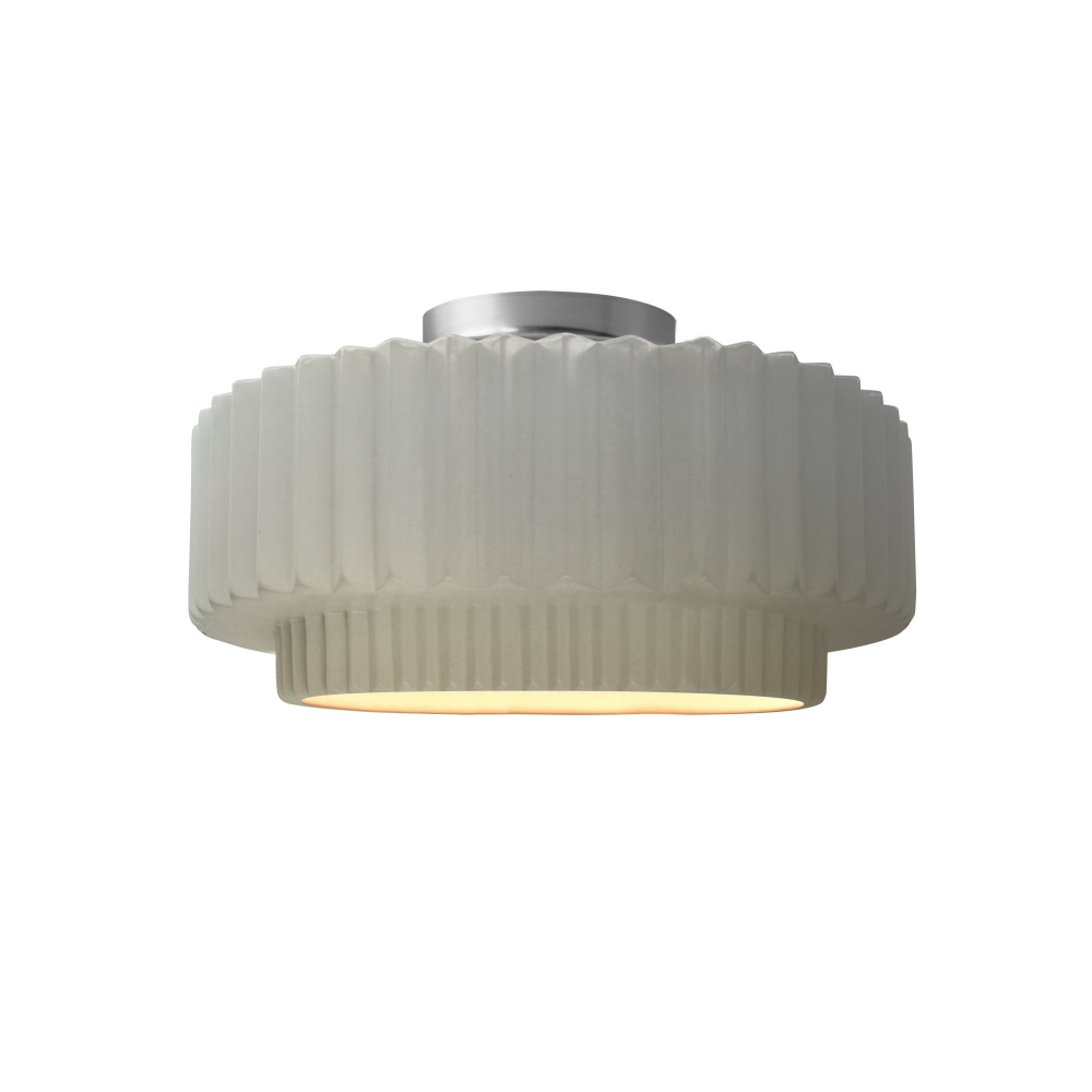 Small Tier Pleated Semi-Flush