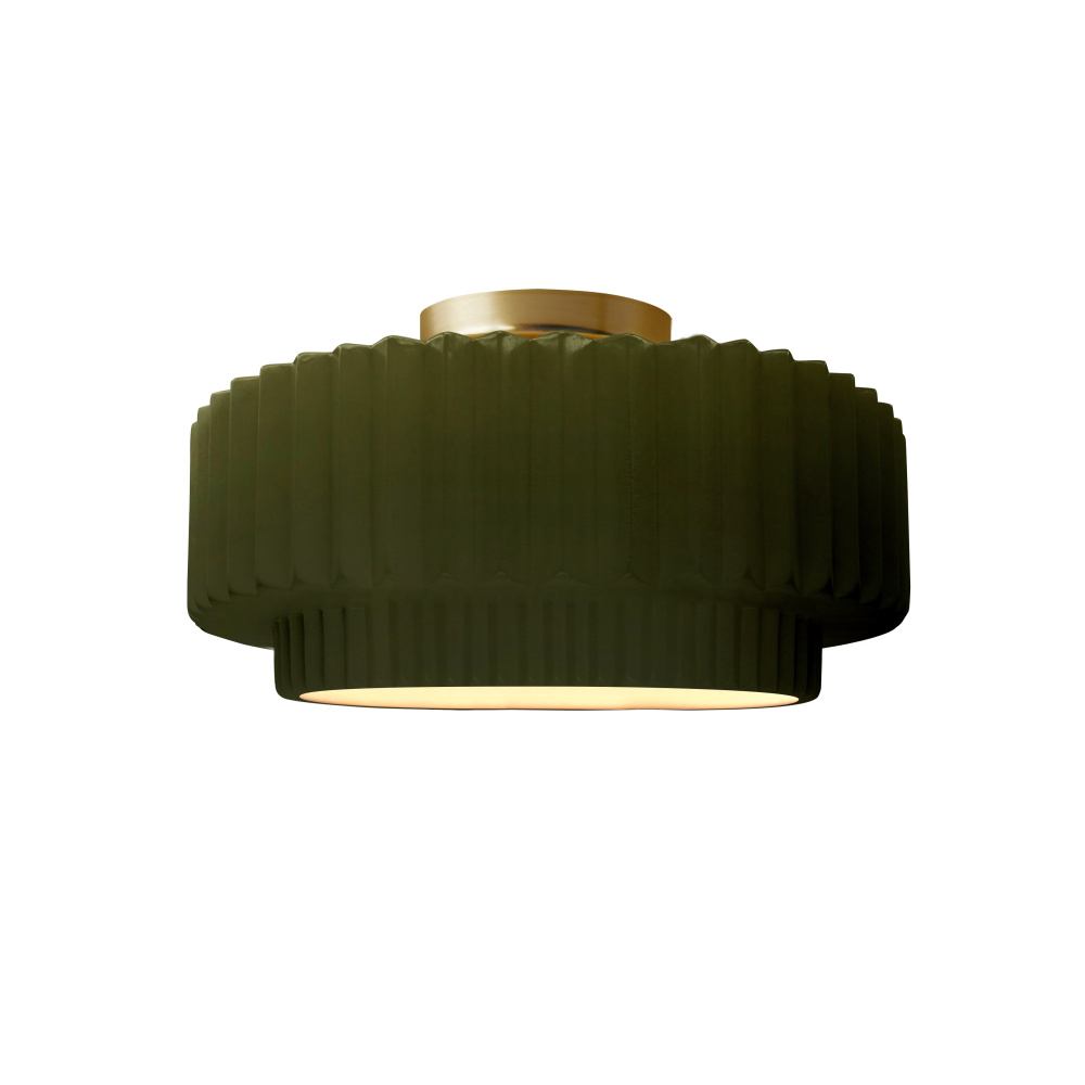 Small Tier Pleated LED Semi-Flush