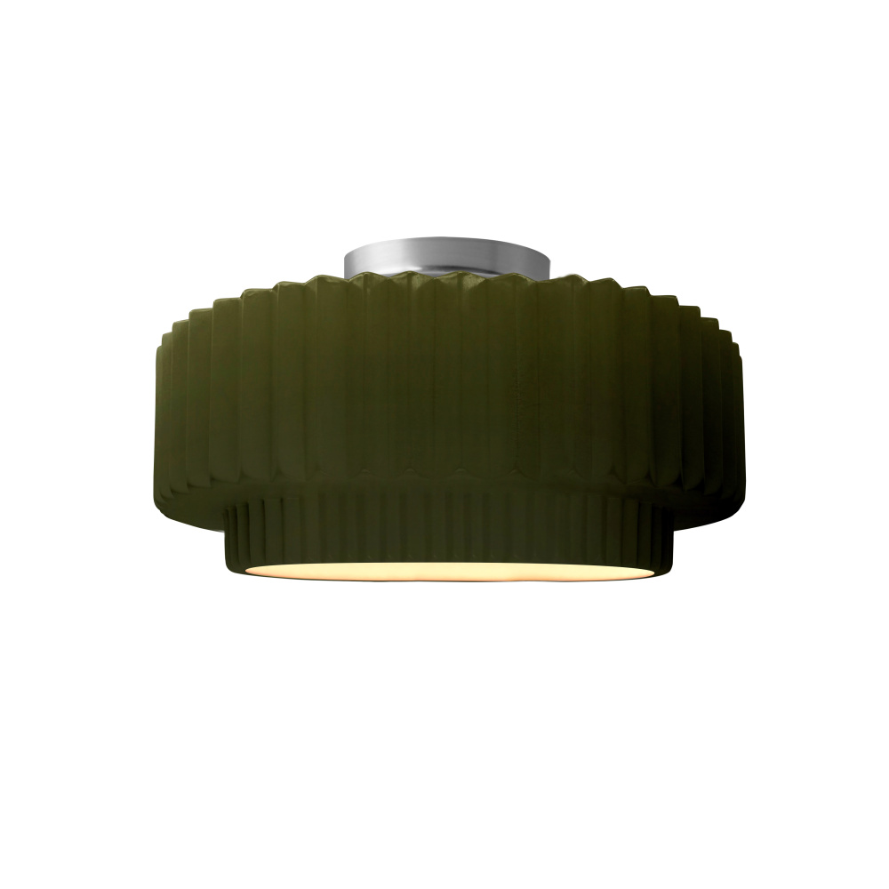 Small Tier Pleated Semi-Flush