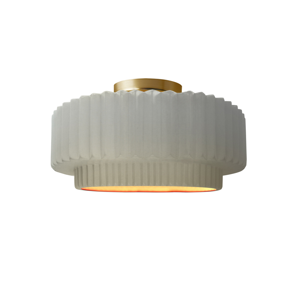 Small Tier Pleated LED Semi-Flush