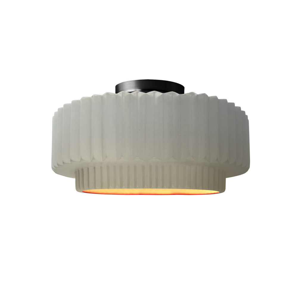Small Tier Pleated LED Semi-Flush