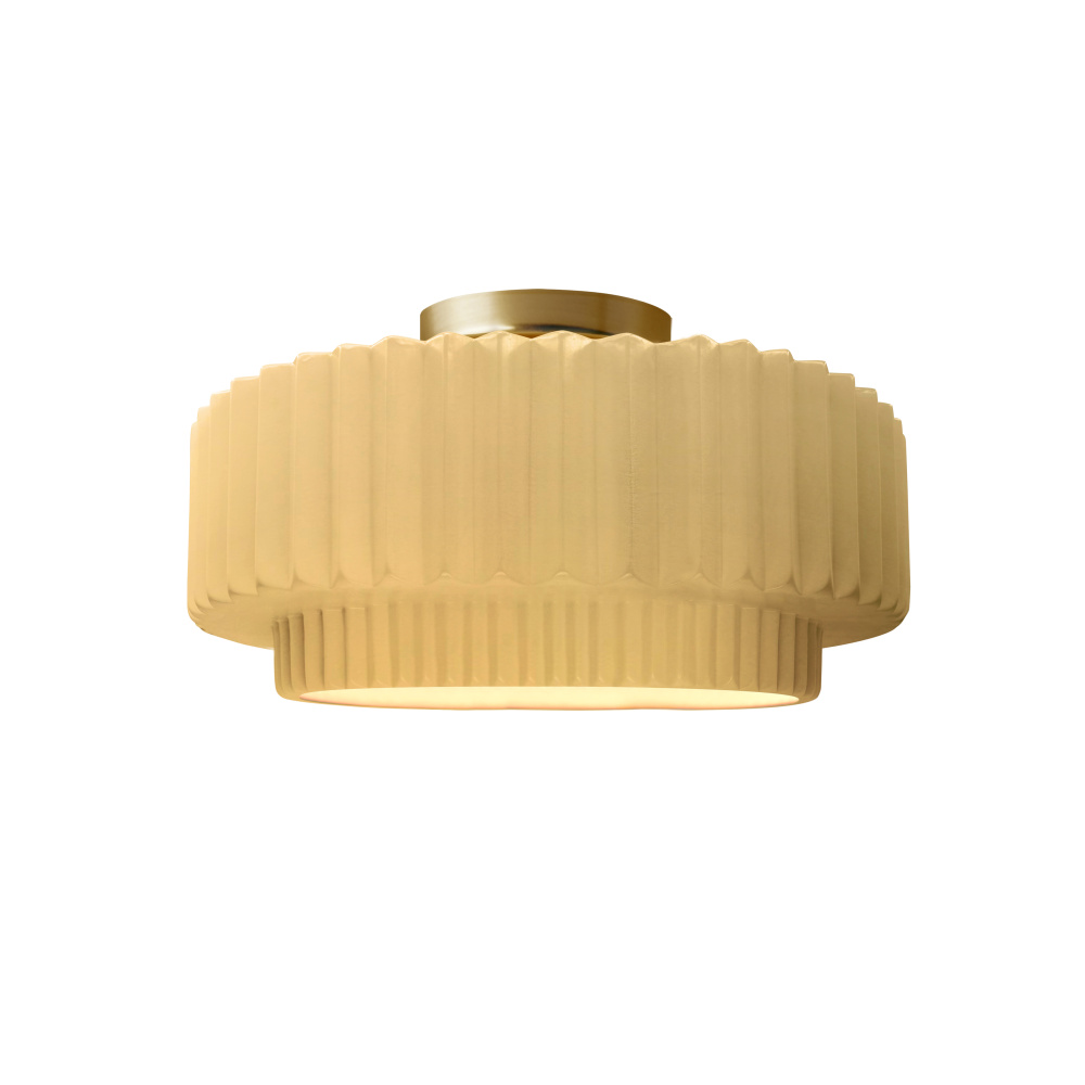 Small Tier Pleated LED Semi-Flush