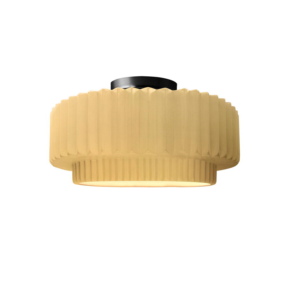 Small Tier Pleated LED Semi-Flush