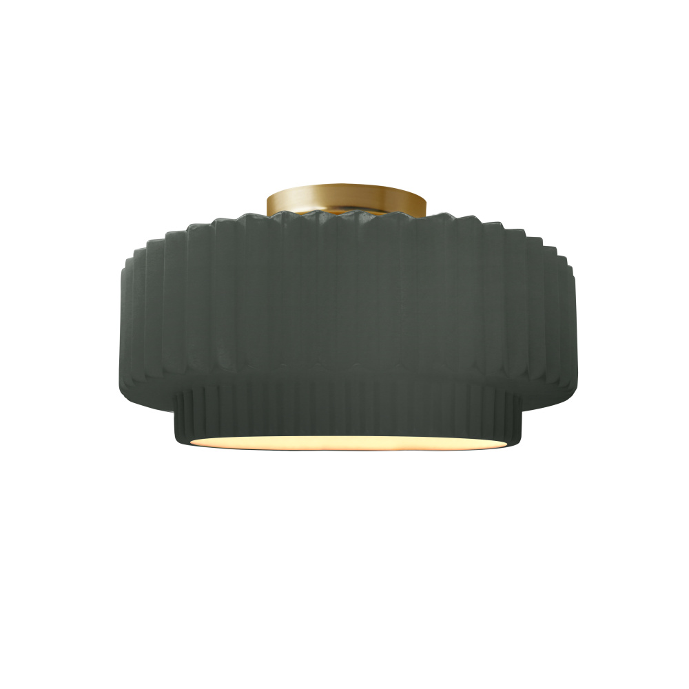Small Tier Pleated LED Semi-Flush