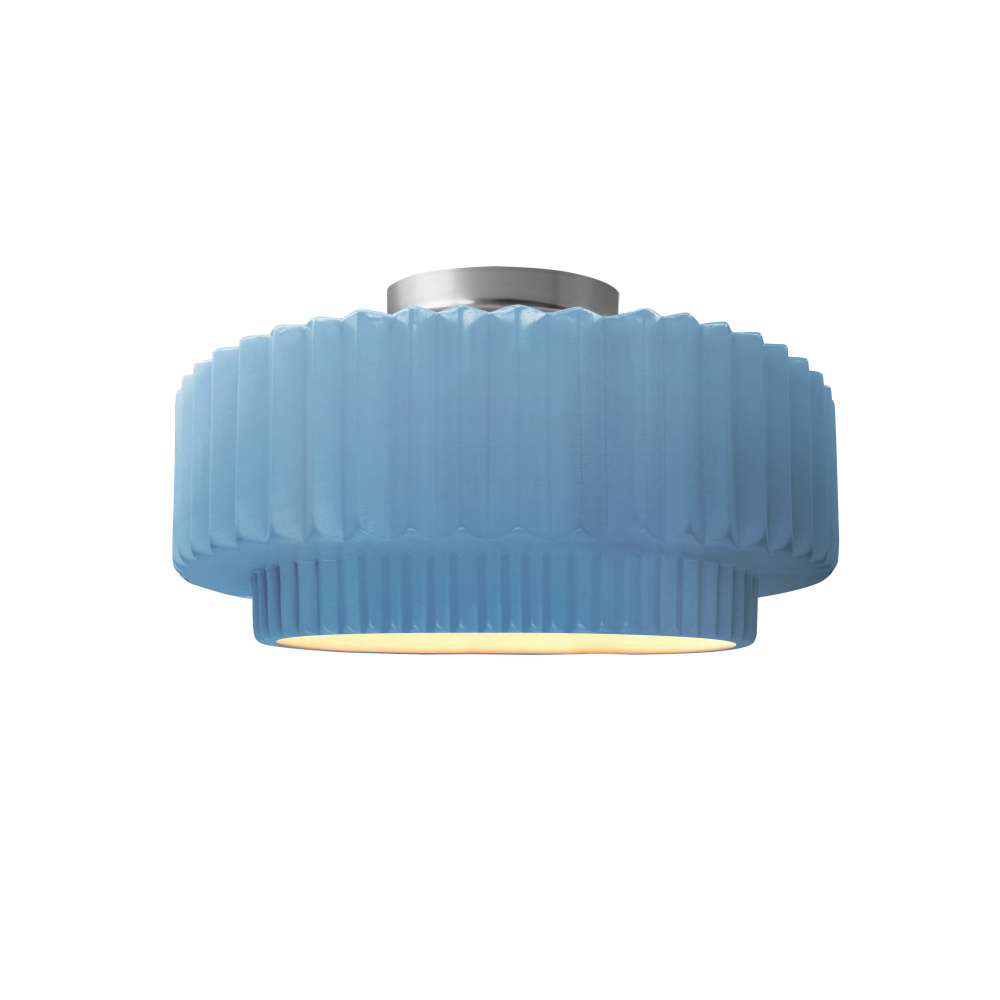 Small Tier Pleated Semi-Flush