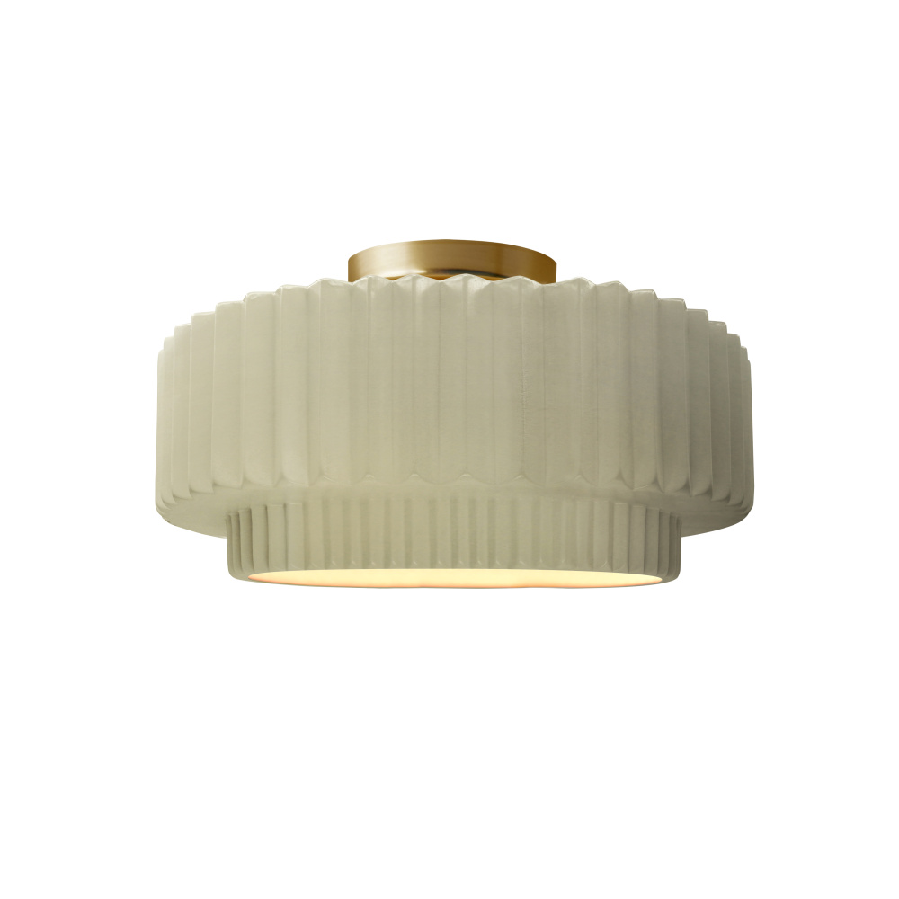 Small Tier Pleated LED Semi-Flush