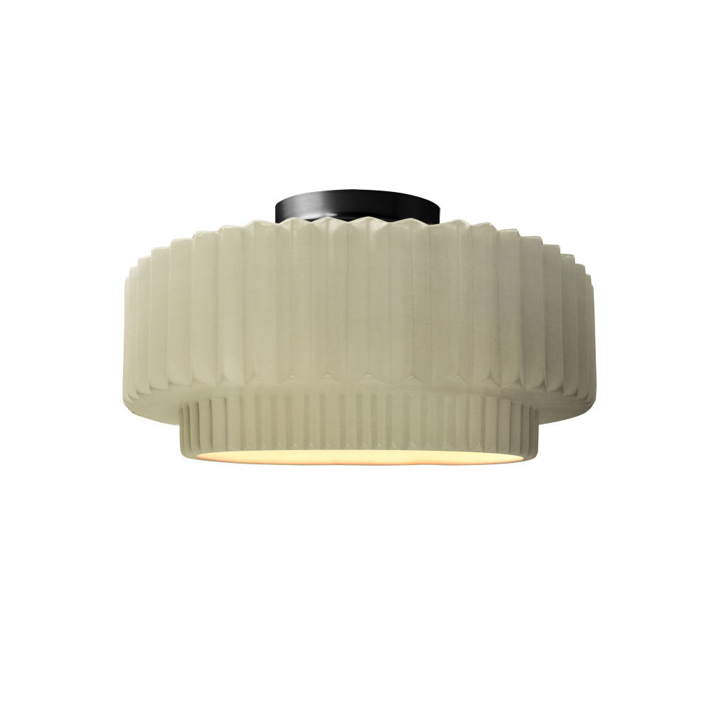 Small Tier Pleated Semi-Flush