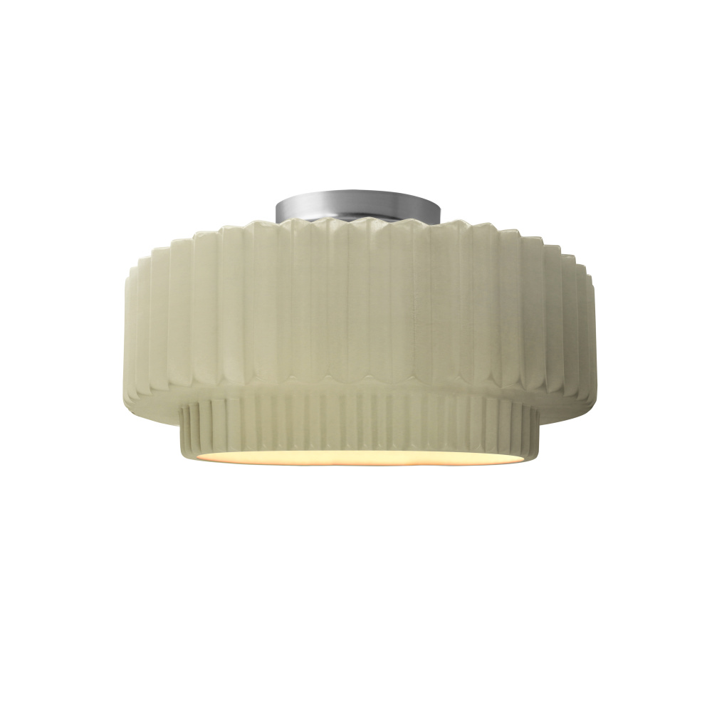 Small Tier Pleated Semi-Flush