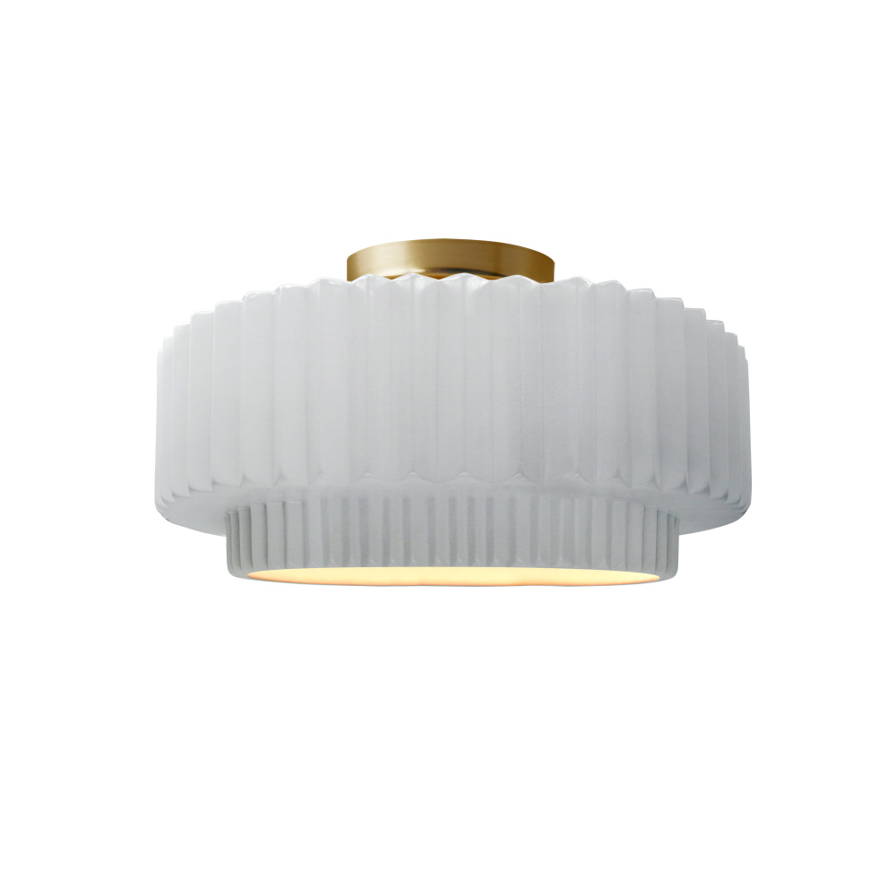 Small Tier Pleated LED Semi-Flush