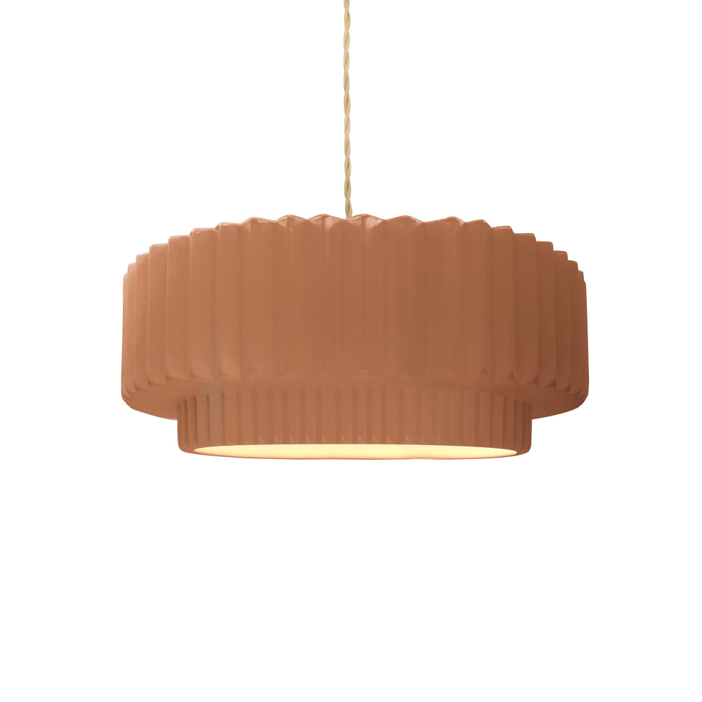 Small Tier Pleated LED 1-Light Pendant