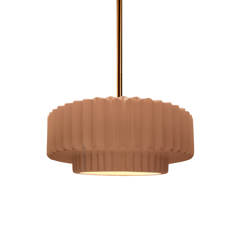 Small Tier Pleated LED 1-Light Pendant