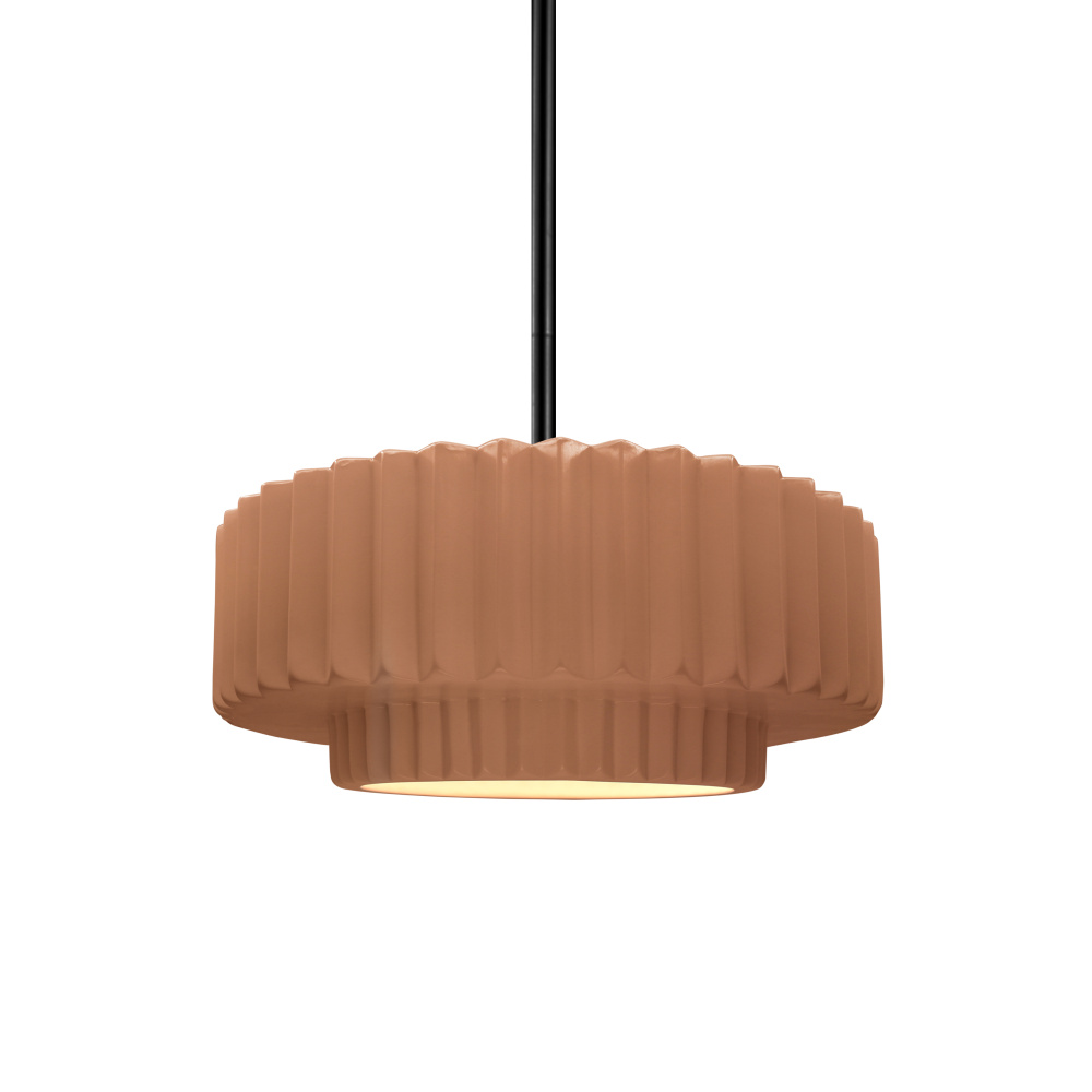 Small Tier Pleated LED 1-Light Pendant