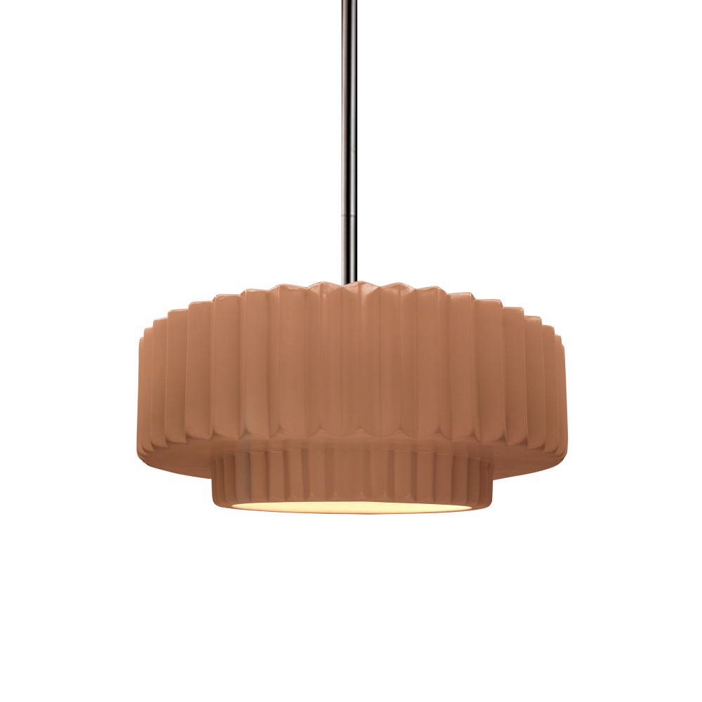Small Tier Pleated LED 1-Light Pendant