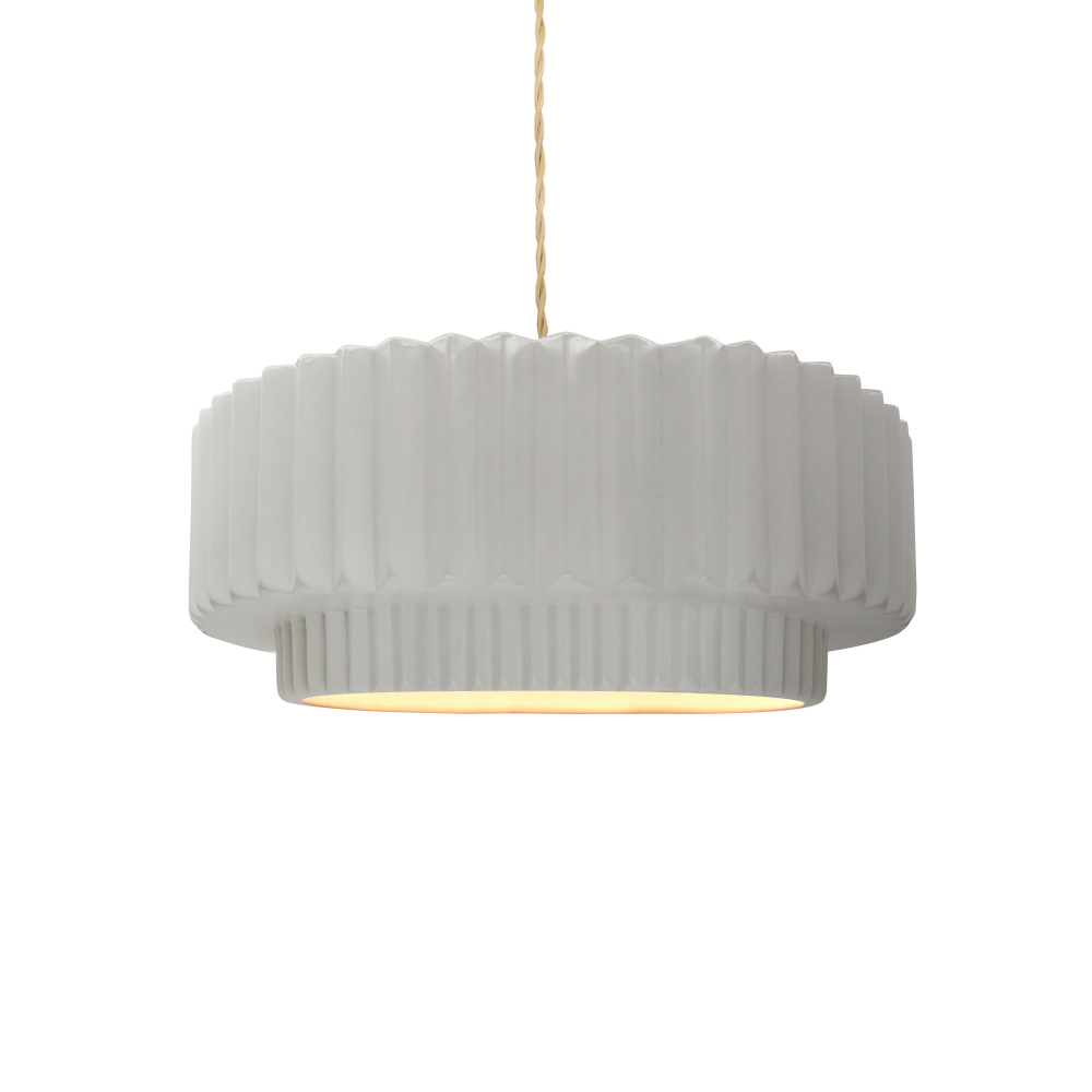 Small Tier Pleated LED 1-Light Pendant