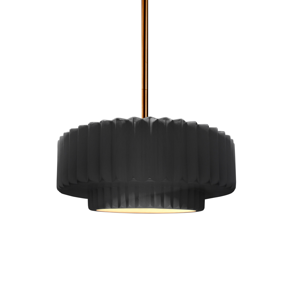 Small Tier Pleated LED 1-Light Pendant