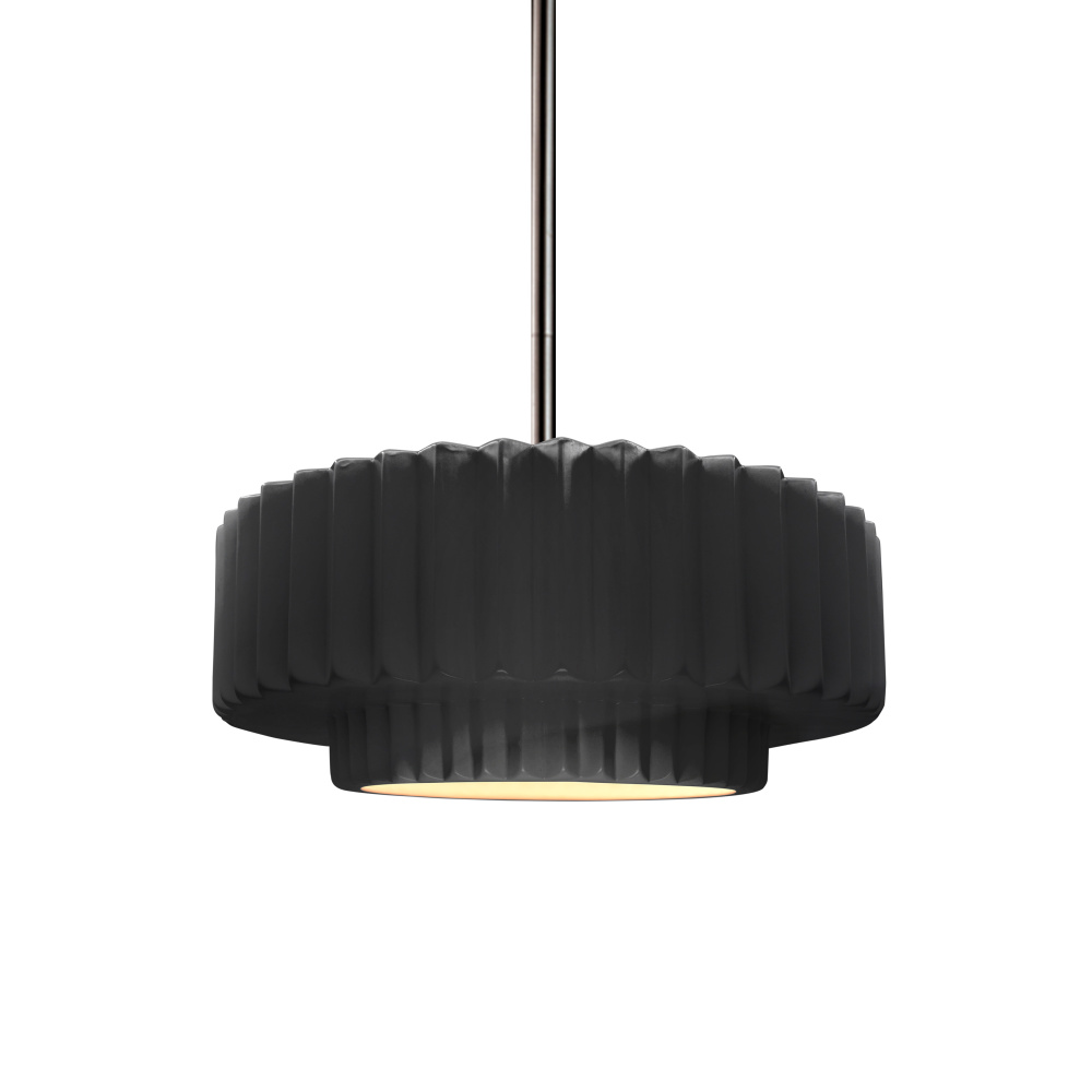 Small Tier Pleated LED 1-Light Pendant
