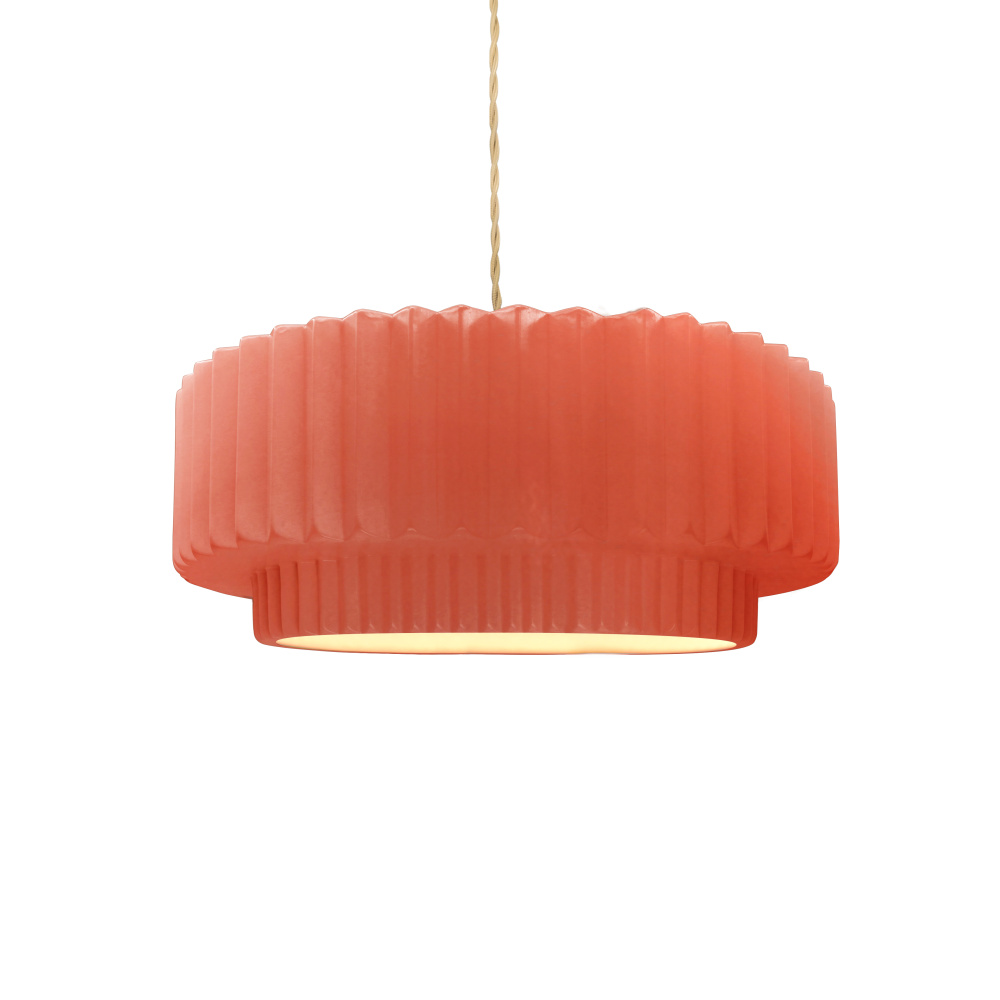 Small Tier Pleated 1-Light Pendant