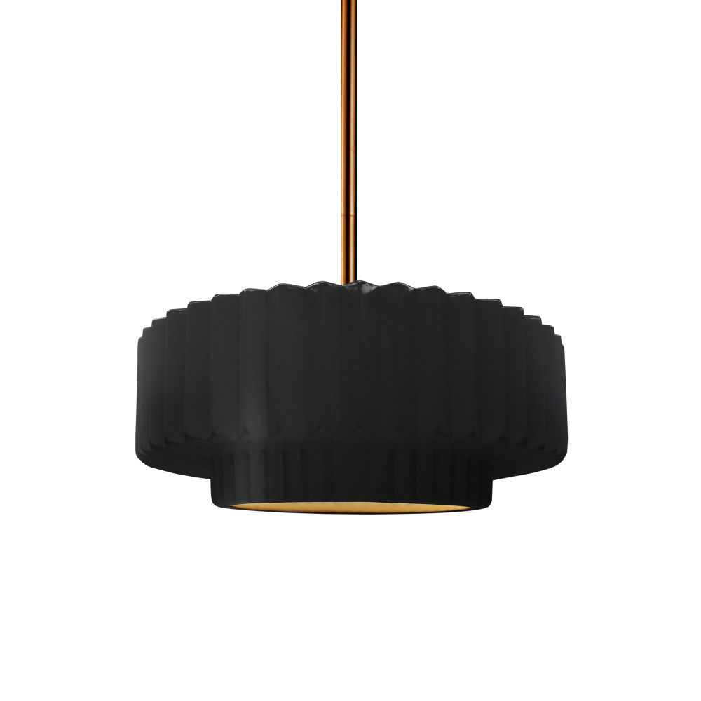 Small Tier Pleated LED 1-Light Pendant