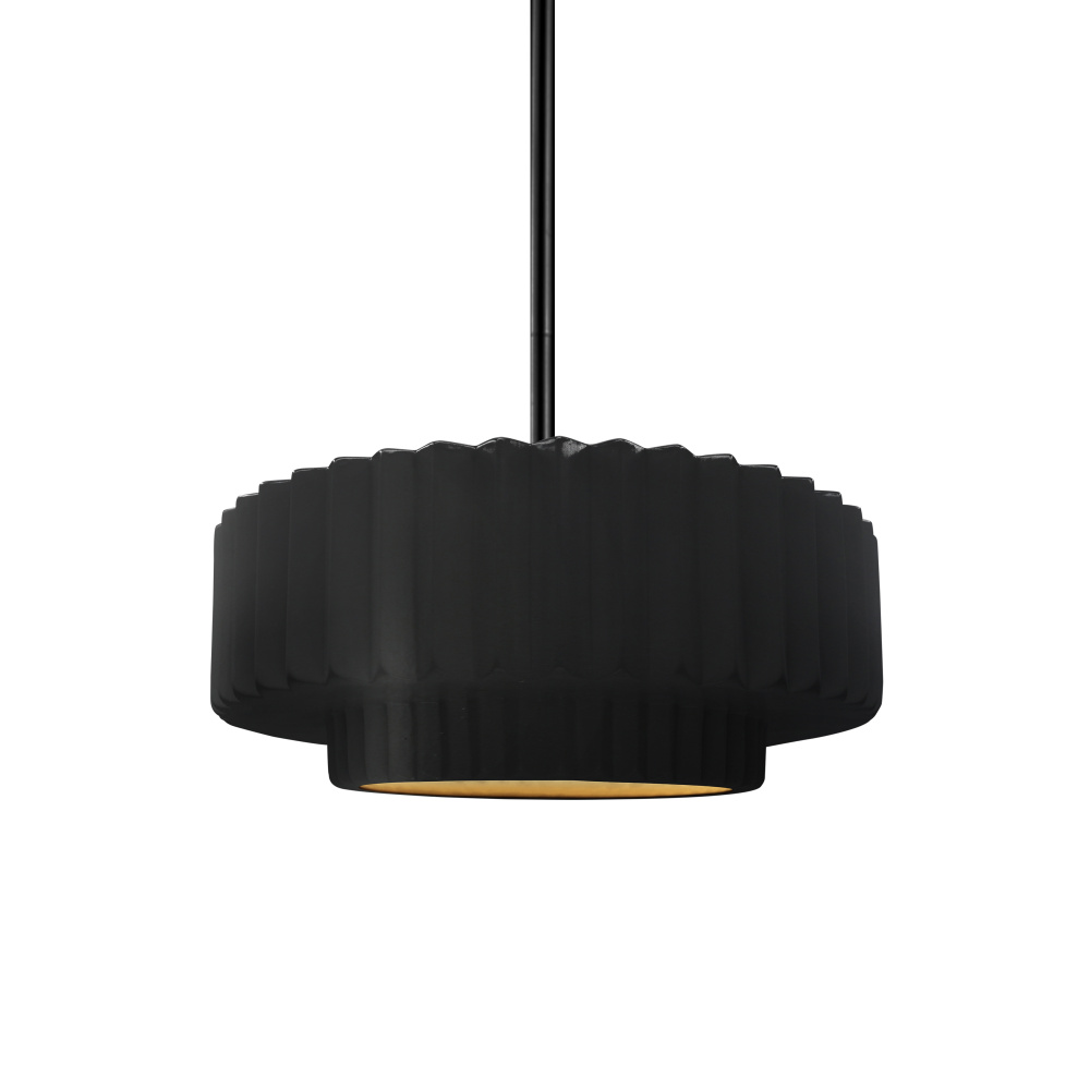 Small Tier Pleated LED 1-Light Pendant