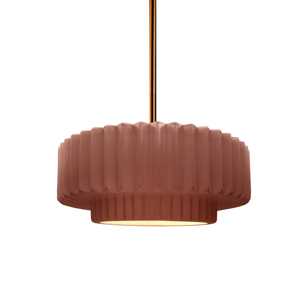 Small Tier Pleated LED 1-Light Pendant