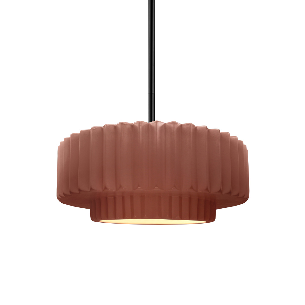 Small Tier Pleated LED 1-Light Pendant