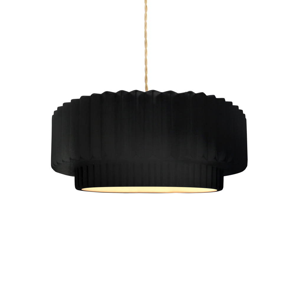 Small Tier Pleated LED 1-Light Pendant