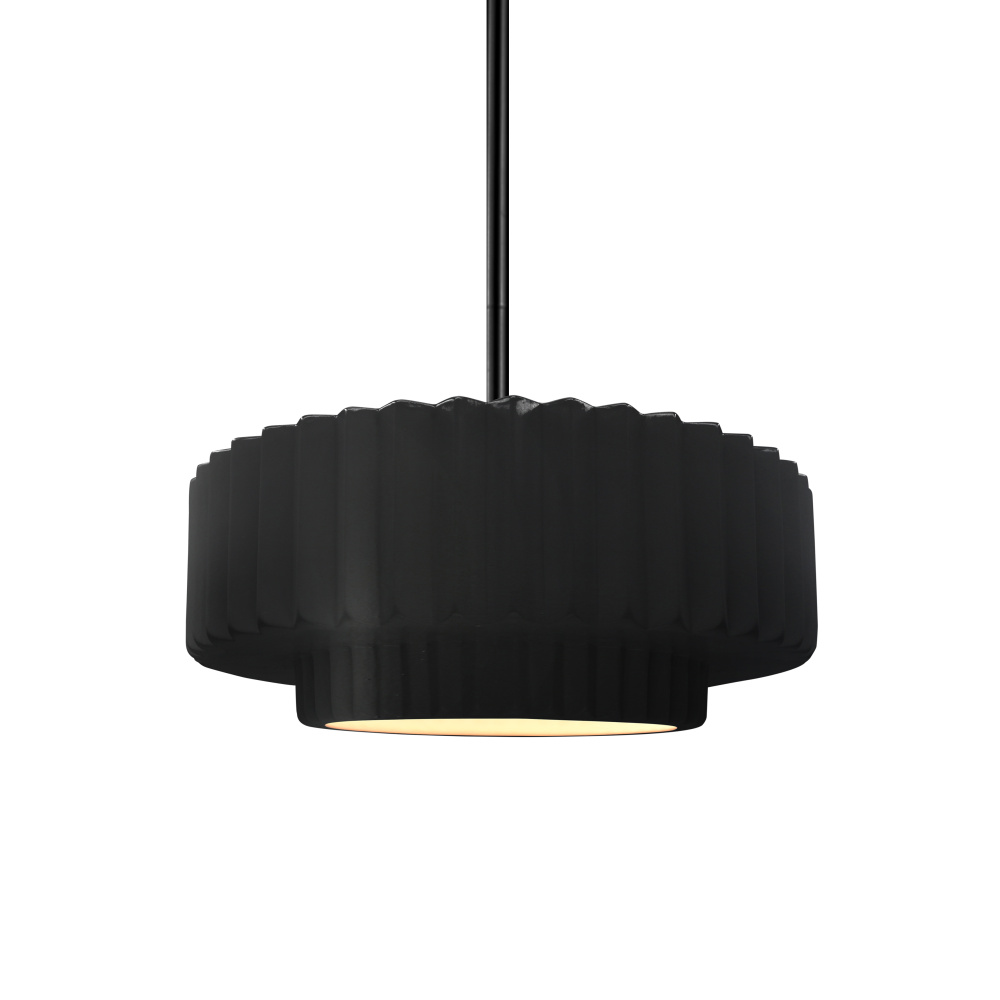 Small Tier Pleated LED 1-Light Pendant