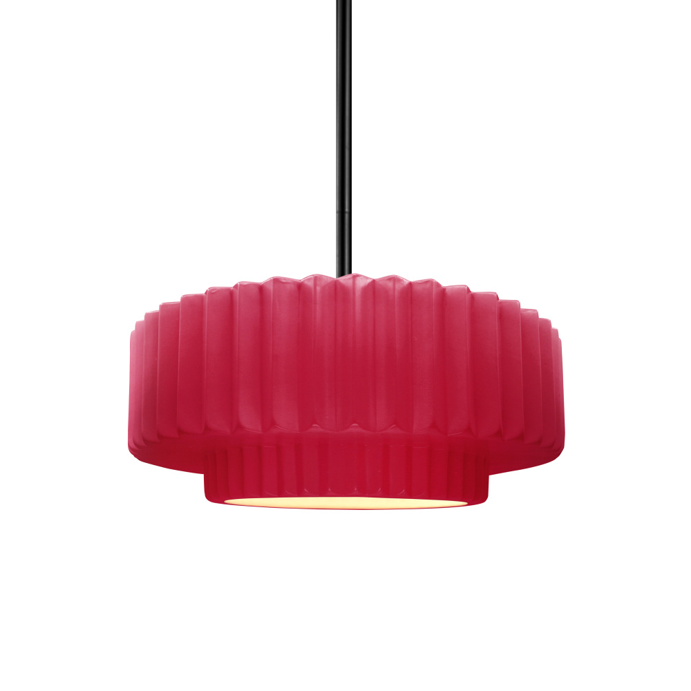 Small Tier Pleated LED 1-Light Pendant