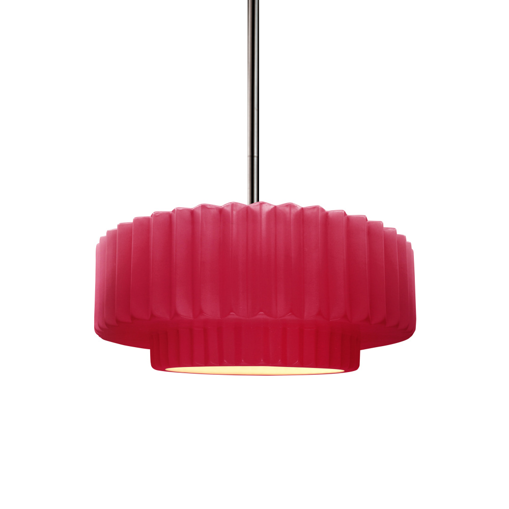 Small Tier Pleated LED 1-Light Pendant
