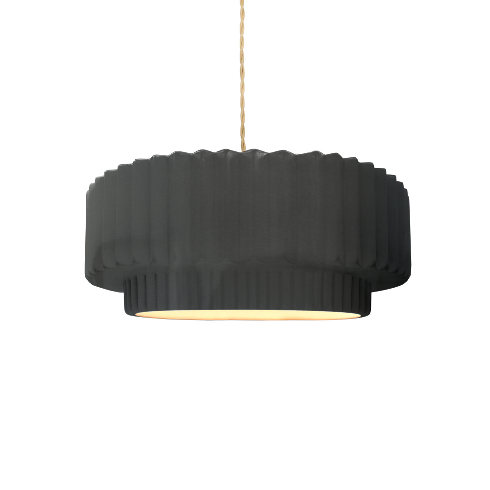 Small Tier Pleated LED 1-Light Pendant