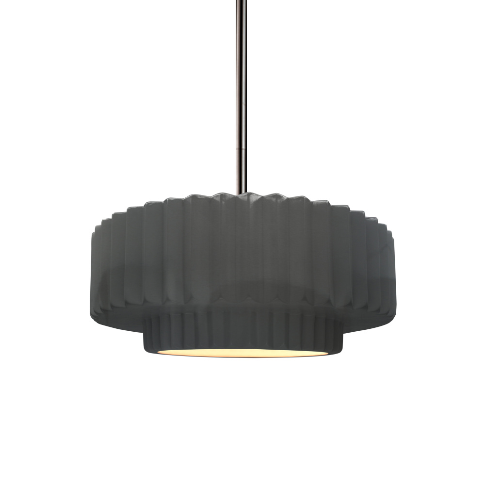 Small Tier Pleated LED 1-Light Pendant