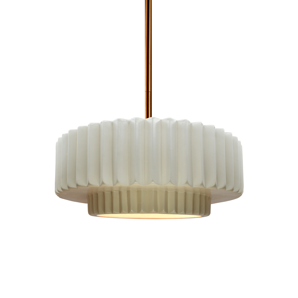 Small Tier Pleated LED 1-Light Pendant