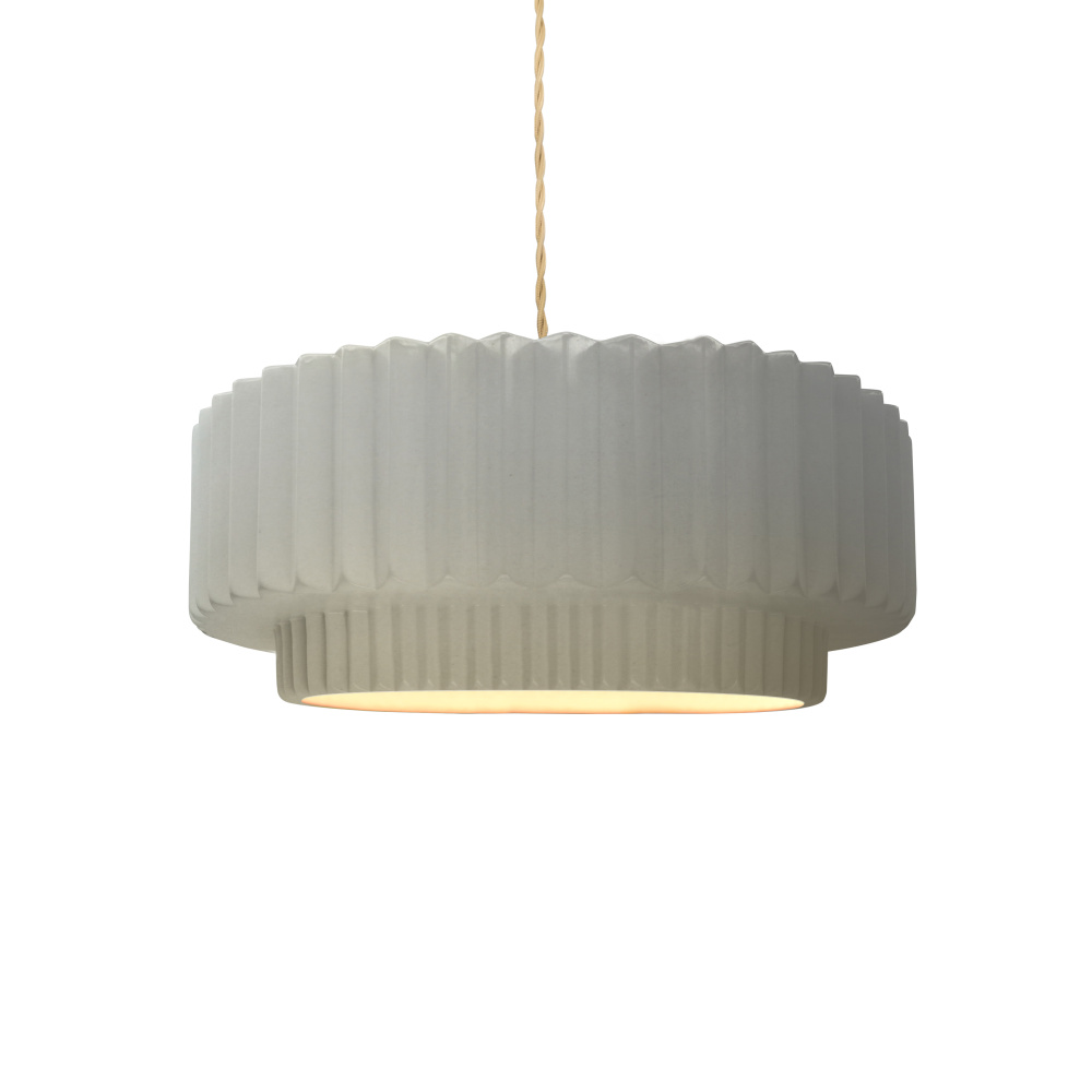 Small Tier Pleated LED 1-Light Pendant